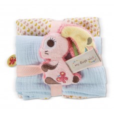 Nici Gift Set Bunny Hopsali Soft Toy and Muslin cloth - 2 pcs.