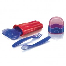 Nuby Комплект 4 лъжици и 4 вилици с кутия 