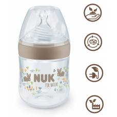 Nuk for Nature Baby Bottle with Temperature Control and Silicone Teat, 150ml Beige Nuk for Nature Baby Bottle with Temperature Control and Silicone Teat, 150ml Beige