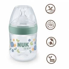 Nuk for Nature Шише PP Temperature Control със силиконов биберон 0м+ S, 150мл. Зелено Nuk for Nature Шише PP Temperature Control със силиконов биберон 0м+ S, 150мл. Зелено