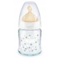 Nuk First Choice Temperature Control Glass Bottle 120ml, White