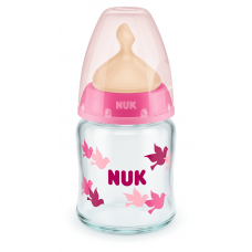 Nuk First Choice Temperature Control Glass Bottle 120ml, Pink