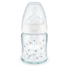 Nuk First Choice Temperature Control Glass Bottle 120ml, White
