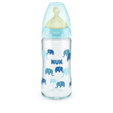 Nuk First Choice Temperature Control Glass Bottle 240ml, Blue