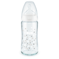 Nuk First Choice Temperature Control Glass Bottle 240ml, White