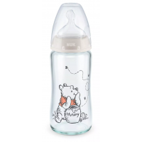 Nuk First Choice Temperature Control Glass Bottle 240ml, Winnie the Pooh
