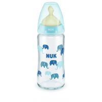 Nuk First Choice Temperature Control Glass Bottle 240ml, Blue