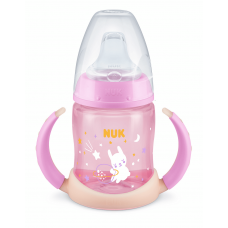 Nuk Шише за сок със силиконов накрайник First Choice 150 мл Glow in the Dark, Розова