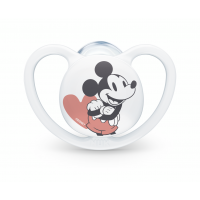 Nuk Силиконова залъгалка 0-6 м. Space Mickey с кутийка за съхранение и стерилизация Nuk Силиконова залъгалка 0-6 м. Space Mickey с кутийка за съхранение и стерилизация