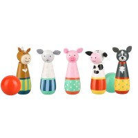 Orange Tree Toys Детски дървен Боулинг Животни от Фермата