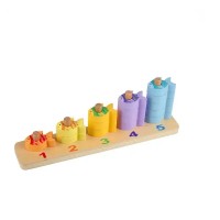 Orange Tree Toys Дървенa низанка Броене на риби