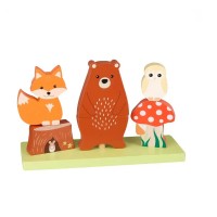 Orange Tree Toys Дървен пъзел-низанка животни
