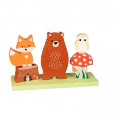 Orange Tree Toys Дървен пъзел-низанка животни