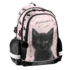 PASO School Backpack Black cat