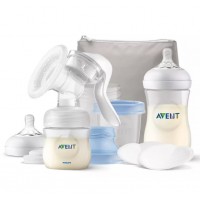 Philips Avent Manual Breast Pump Set Natural Motion with VIA Storage Cups