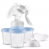 Philips Avent Manual Breast Pump Natural Motion with VIA Storage Cups