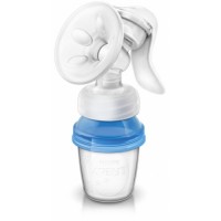 Philips Avent Comfort Manual Breast Pump with VIA Storage Cups