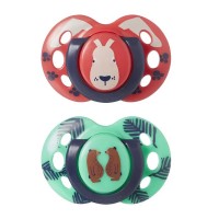 Tommee Tippee Ортодонтични залъгалки Fun Friends 18-36м Червен Заек