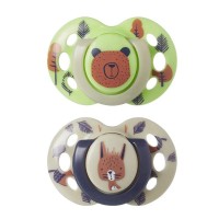 Tommee Tippee Ортодонтични залъгалки Fun Friends 6-18м Зелено Мече