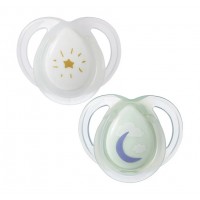 Tommee Tippee Baby soothers Night Time 0-6m 2 pcs. White-Blue Moon Tommee Tippee Baby soothers Night Time 0-6m 2 pcs. White-Blue Moon