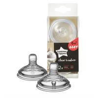 Tommee Tippee Closer to Nature Silicone Teats, Thicker feed, 6m+