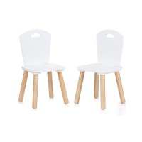 Chipolino Комплект детска маса с два стола MDF, Бял