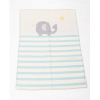 David Fussenegger Бебешко одеяло от органичен памук Lena Синьо Слонче
