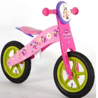 E&L cycles Disney Minnie Bow-Tique wooden balance bike 12 inch