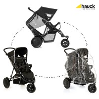 Hauck Бебешка количка за 2 деца Freerider Black