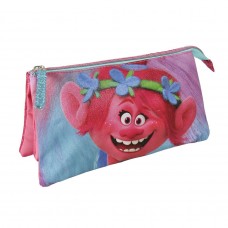 Cerda Pencilcase with three compartments Trolls