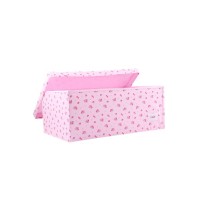 Minene Fabric Storage Box With Lid Pink with flowers