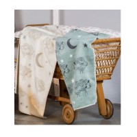 David Fussenegger Бебешко одеяло Panda, Овчици  зелено