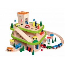 Woody Дървен гараж с аксесоари 