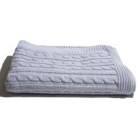 Плетено памучно одеяло синьо - Motherhood