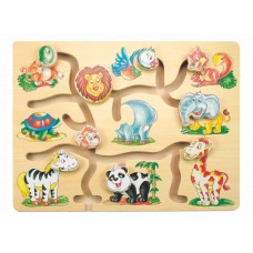 Woody Wooden Puzzle Remarkable animals  with removable heads