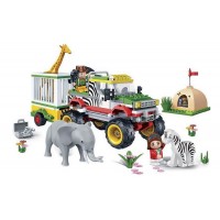 BanBao Конструктор Сафари - Джип с клетка за животни, 355 части