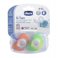 Chicco Залъгалка Physio Air Night силикон 6-12 месеца 2 броя светеща