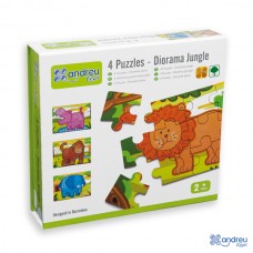 Andreu Toys 4 Puzzles - Diorama Jungle 
