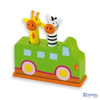 Andreu Toys Дървена игра Нагоре-надолу Диви животни Andreu Toys Дървена игра Нагоре-надолу Диви животни