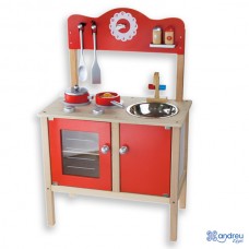 Andreu Toys Голяма червена кухня с аксесоари