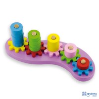Andreu Toys Низанка с форми и зъбни колела Цифри и цветове