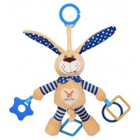 BabyMix Плюшена играчка с вибрация синьо Зайче