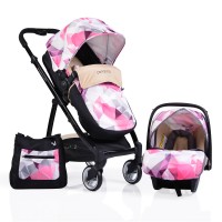 Cangaroo Комбинирана бебешка количка Rachel 2 в 1, Розови кристали