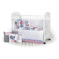 Kikka Boo Спален комплект от 5 части Pink Station Kikka Boo Спален комплект от 5 части Pink Station