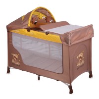 Lorelli San Remo Beige and Yellow Happy Family Baby Travel Cot