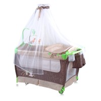 Lorelli Бебешка кошара на две нива Sleep'N'Dream Rocker с балдахин бежова