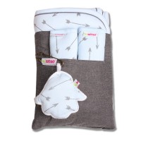 Minene Комплект облегалка с протектори от памучно трико Сини стрели 