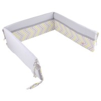 Minene Обиколник за креватче Зиг-Заг жълто