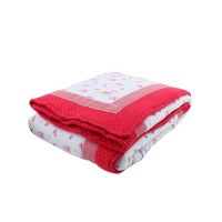 Minene Бебешко одеяло голямо с две лица, Светлосиньо на цветя