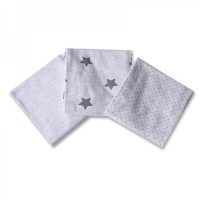 Minene Dribble Cloths-Bundle of 3 Grey Stars